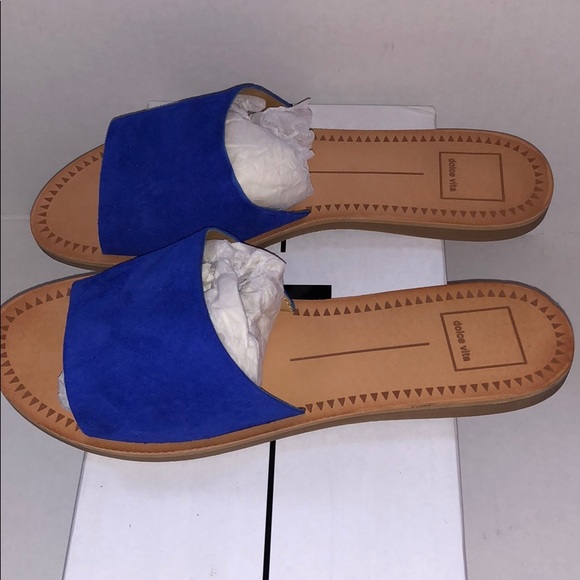 NWT Dolce Vita Javier Blue Suede Sandals, Size 7.5 - Picture 4 of 7